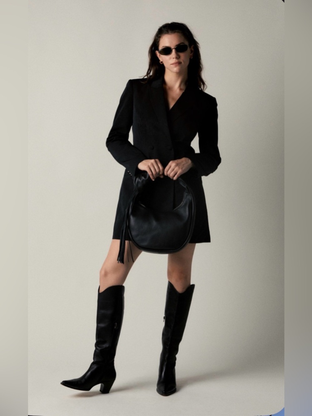 STAUD Black Hue Blazer Dress